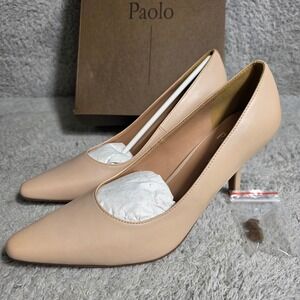 Linea‎ Paolo Polina Blush Pink Nude Nappa Leather Pointed Toe Heels Size 9M NEW